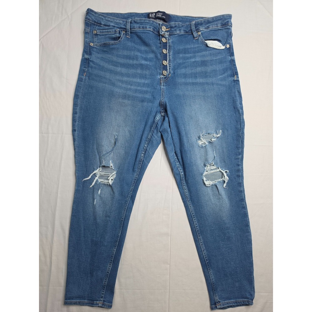 Gap Universal Legging Jeans Womens 20/35 Blue Denim Stretch Distressed High-Rise